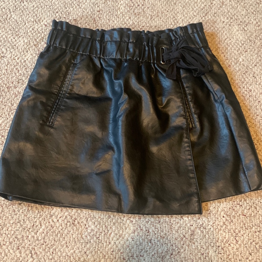 Nordstrom Rack leather wrap front leather skirt